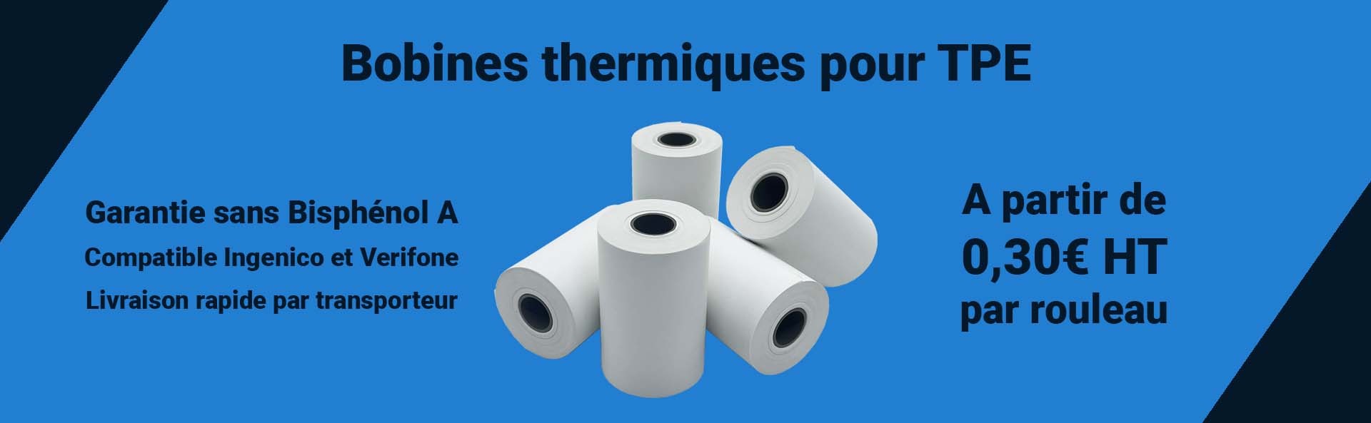 100 Bobines de papier thermique - TPE Discount