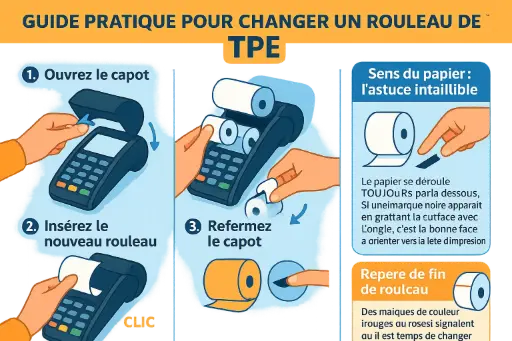 Guide pratique pour changer un rouleau de papier thermique tpe Guide pratique pour changer un rouleau de papier thermique tpe